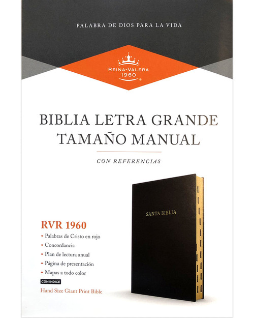 Biblia Letra Grande Tamano Manual 12 Pts Con Indice | Imitacion Piel Negro