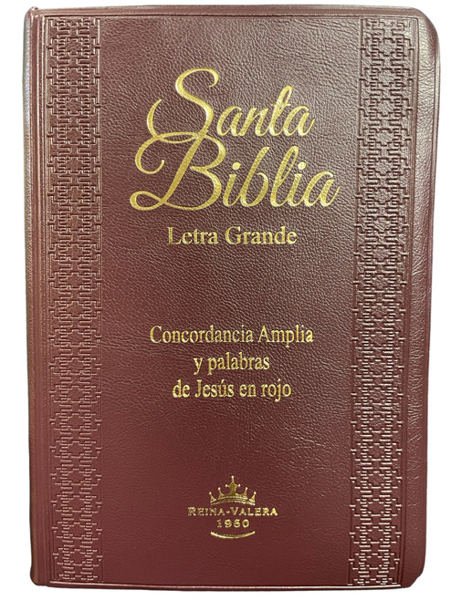 Biblia Letra Grande Tamano Manual Con Indice RVR 1960 | Tapa De Vinil Vino