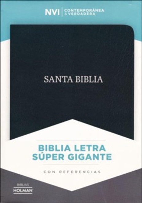 Biblia NVI Letra Super Gigante  16 Pts. Con Indice  | Piel Fabricada Negro