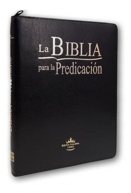 Biblia Para la predicacion Con Indice y Cierre RVR60 | Piel Acolchonada Negro