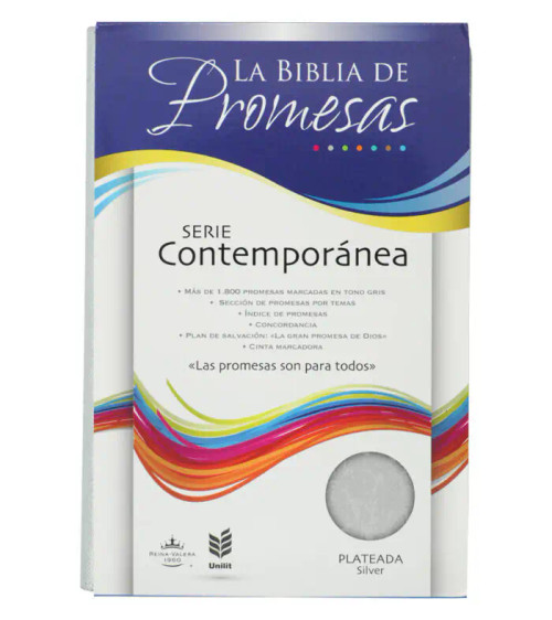 Biblia De Promesas Diseno Contemporaneo RVR 1960 | Piel Plateada
