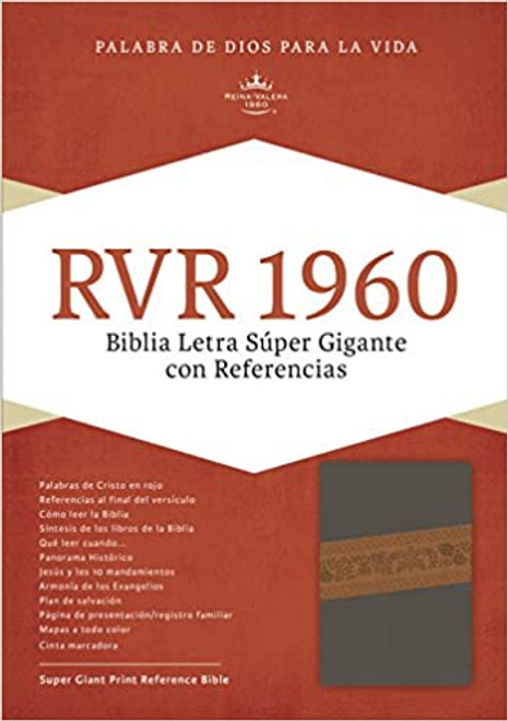 Biblia Letra Super Gigante 17 Pts. Con Indice RVR 1960 | Simil Piel Gris-Marron