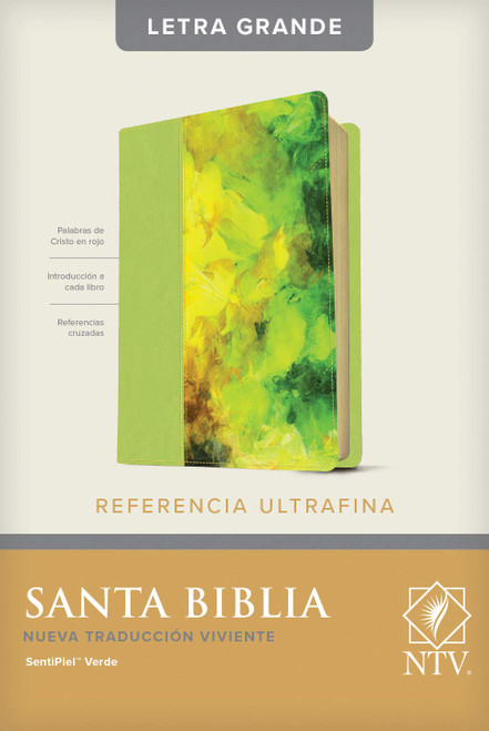 Biblia NTV Letra Grande Referencia Ultrafina | SentiPiel Verde Con Indice