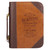 Do Not Be Afraid Two-tone Toffee and Chocolate Brown Faux Leather Bible Cover X–LARGE Joshua 1:9