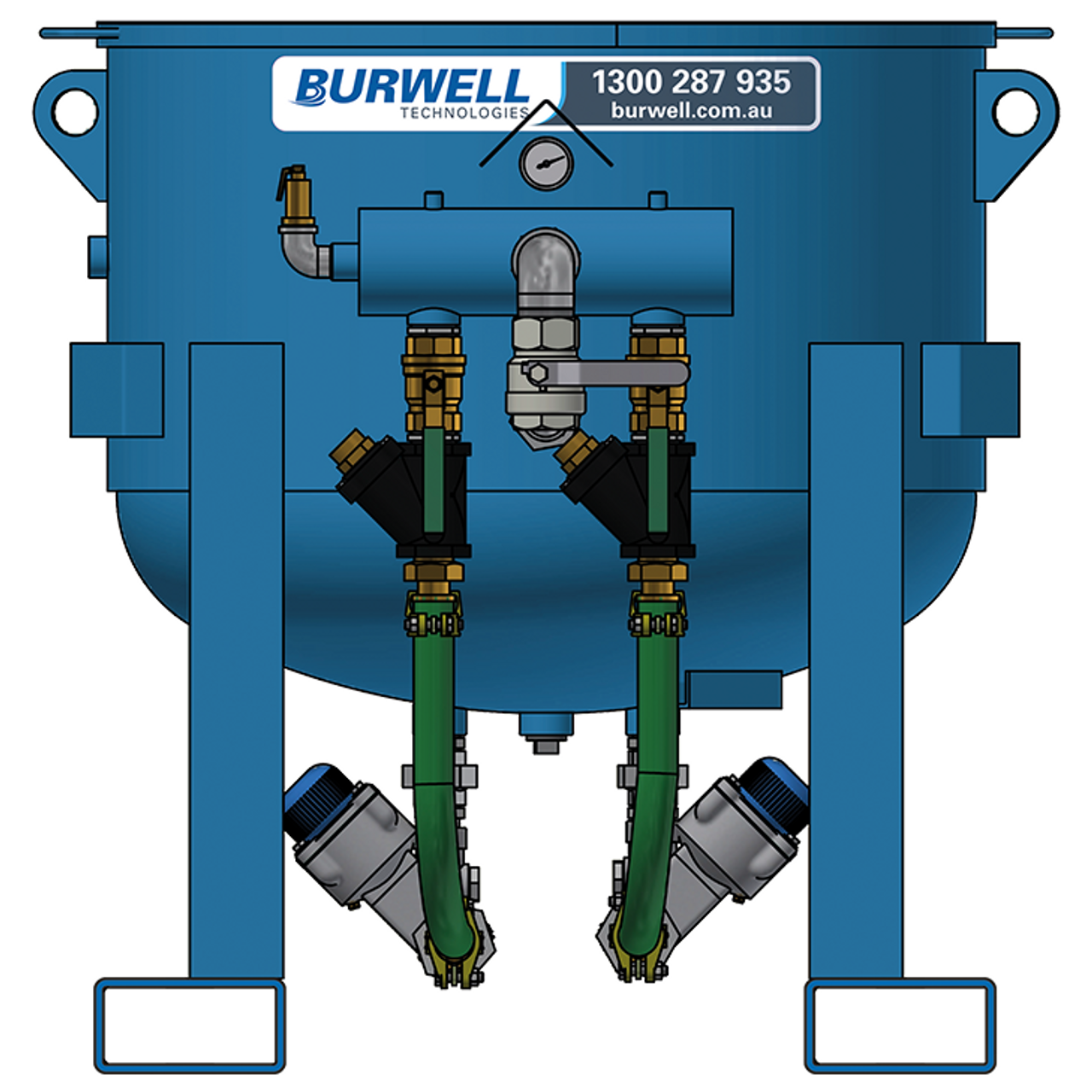 Burwell Half Tonne Double Outlet Electric Blast Machine