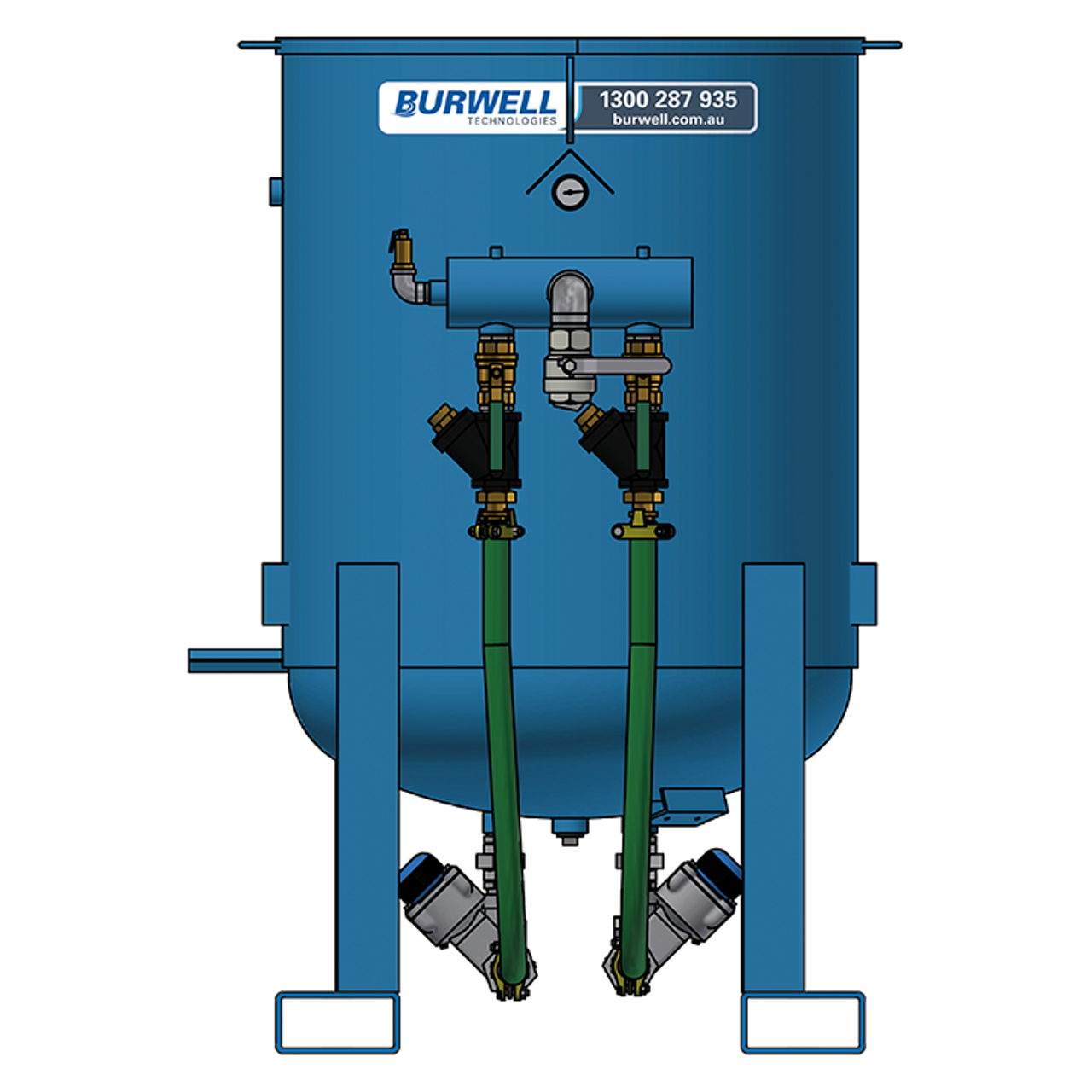 Burwell One Tonne Double Outlet Pneumatic Blast Machine