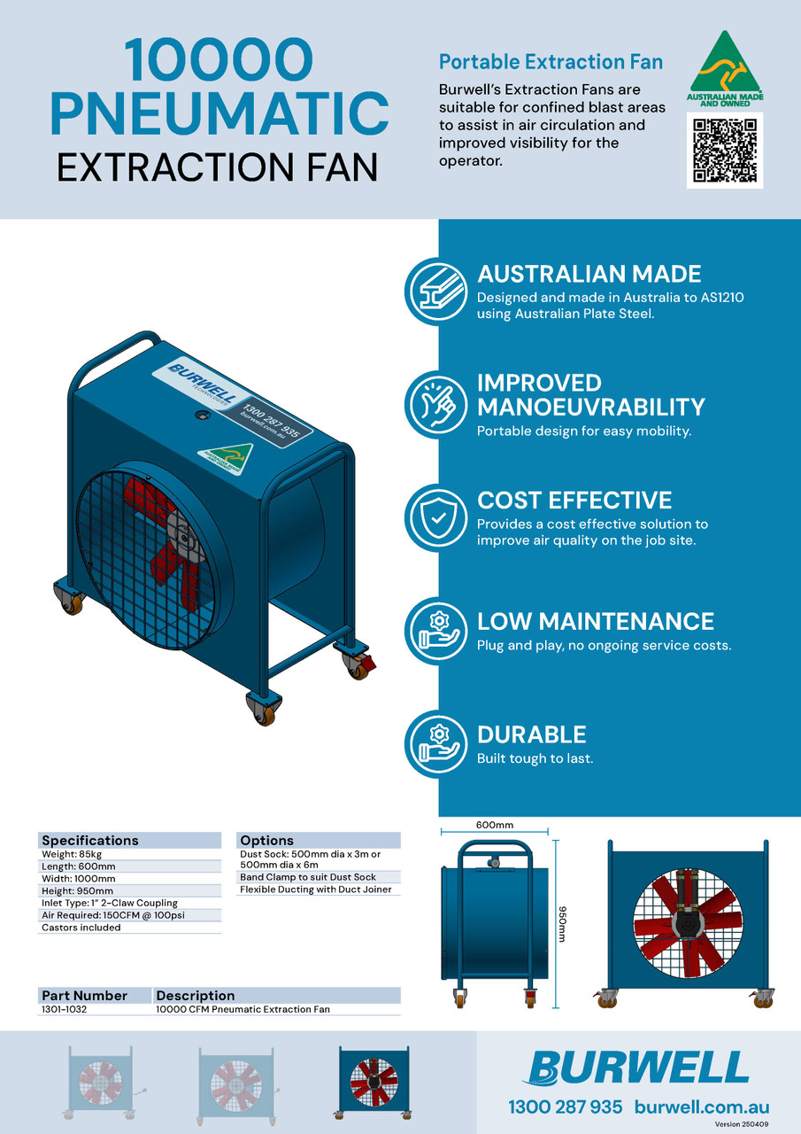 10,000 CFM Pneumatic Extraction Fan