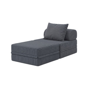 Canapé modulable 1 place + pouf  convertible  en velours standard