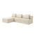 Sofá modular 3+1+puf, convertible, liso