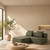 Canapé modulable 3 places + pouf convertible  en tweed