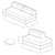 Canapé modulable 3+2 places convertible en tweed
