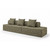 Canapé modulable 3+2 places convertible en tweed