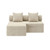 Canapé modulable 3 places + pouf convertible  en velours à rayures