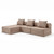 Canapé modulable 3+1+pouf convertible en velours à rayures
