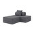 Canapé modulable 2 places + pouf convertible  Velours standard