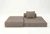 Sofá Modular 2 Lugares + Puff Convertível  Veludo Regular