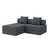 Sofá modular de 3 plazas + puf  convertible  de terciopelo liso