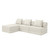 Canapé modulable 3+1+pouf  Convertible  Velours standard