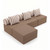 Canapé modulable 3+1+pouf, convertible et imperméable