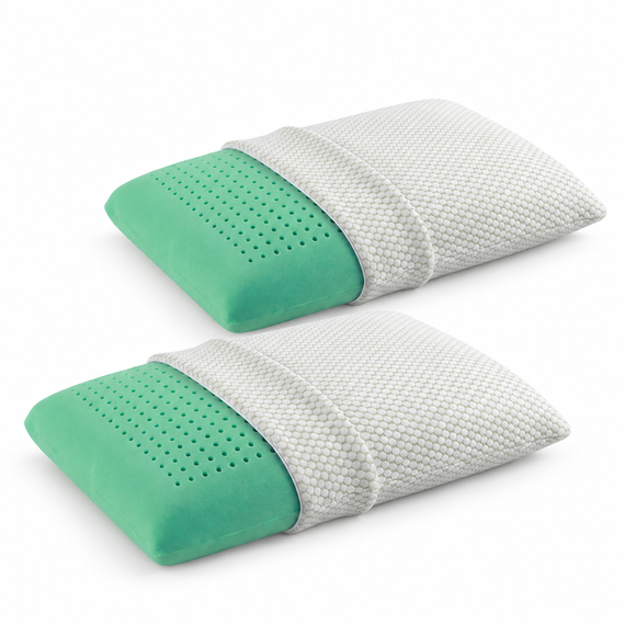 Pack de 2 almohadas de viscoelástica y soja - fondo blanco