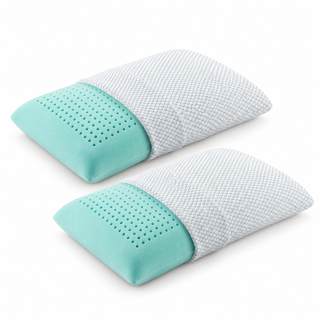 Pack de 2 almohadas Visco Fresh - fondo blanco