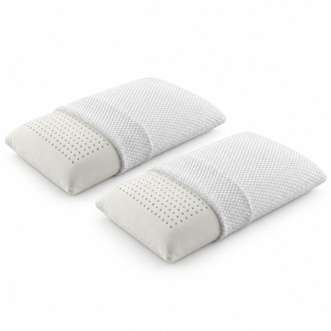Lot de 2 oreillers Visco Pure perforés 60 x 40 cm