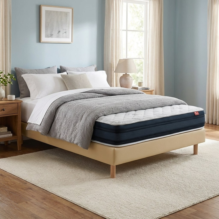 Conjunto Viscoflex Ortopédico y Sommier Beige - Cama con colchón