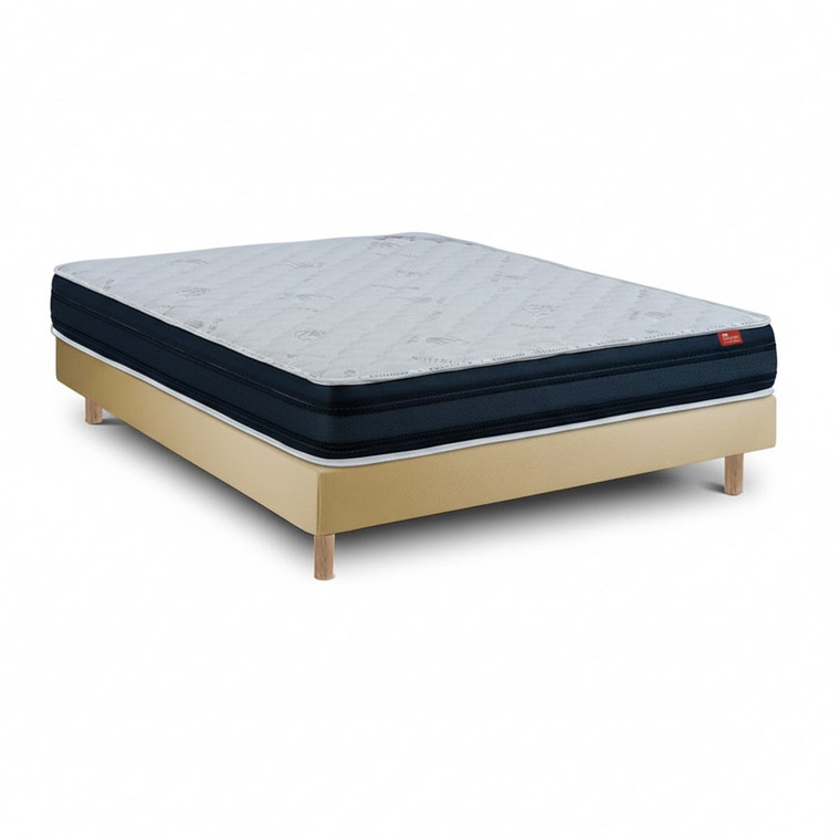 Conjunto Viscoflex Ortopédico e Sommier 15cm Bege