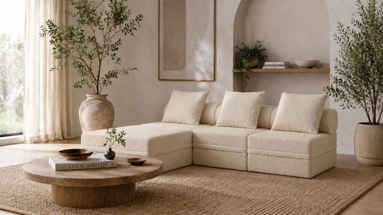 Sofá Modular 1 Lugar Convertível  Bouclette