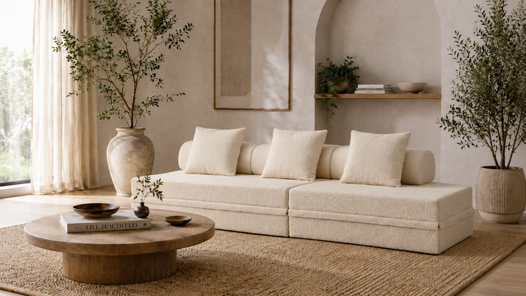 Sofá Modular 2 Lugares Convertível  Bouclette