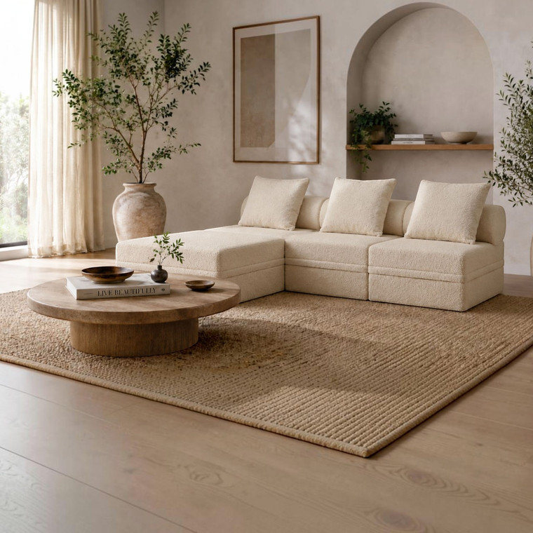 Sofá Modular 3 Lugares Convertível  Bouclette