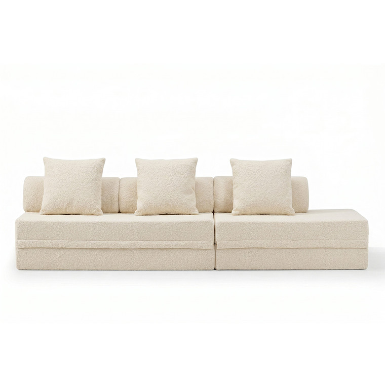 Sofá modular convertible de 3+2 plazas  Bouclette