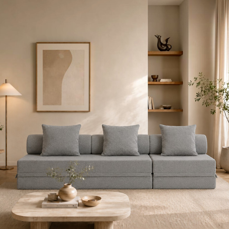 Sofá Modular 3+2 Lugares Convertível  Bouclette