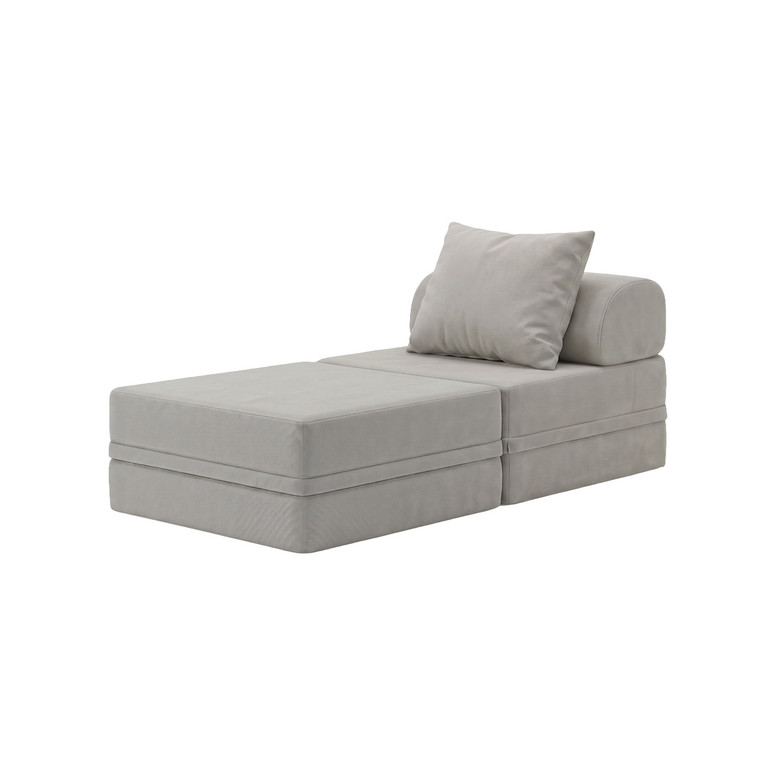 Sofá Modular 1 Lugar + Puff Convertível  Liso
