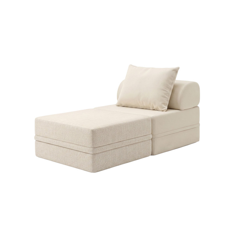 Sofá Modular 1 Lugar+ Puff Convertível  Liso