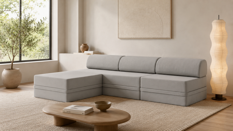 Sofá modular de 1 plaza + puf convertible  Liso