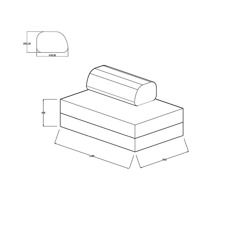 Sofá Modular 2 Lugares Convertível  Liso