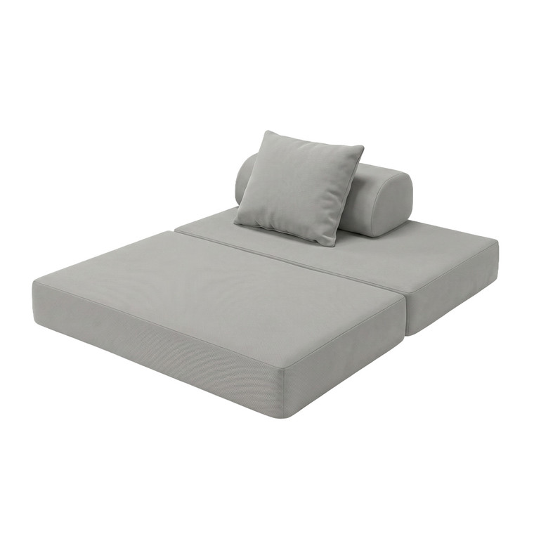 Sofá modular de dos plazas convertible, liso