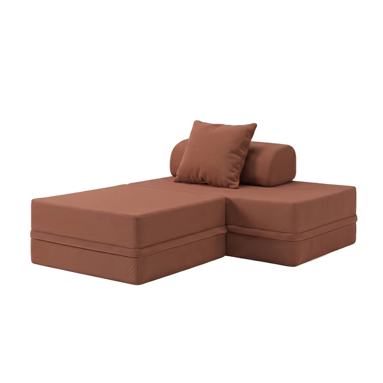 Sofá Modular 2 Lugares + Puff  Convertível  Liso