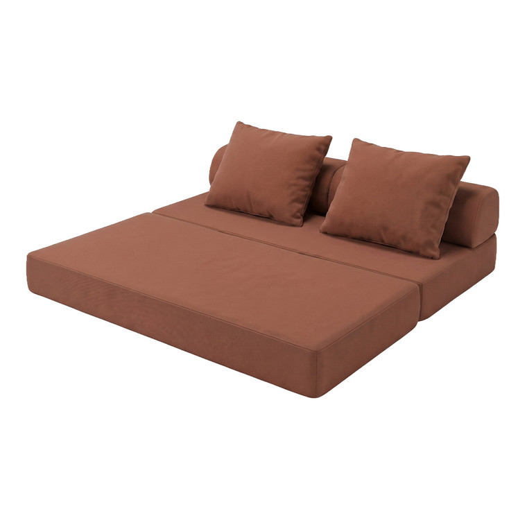 Sofá modular de 3 plazas convertible, liso