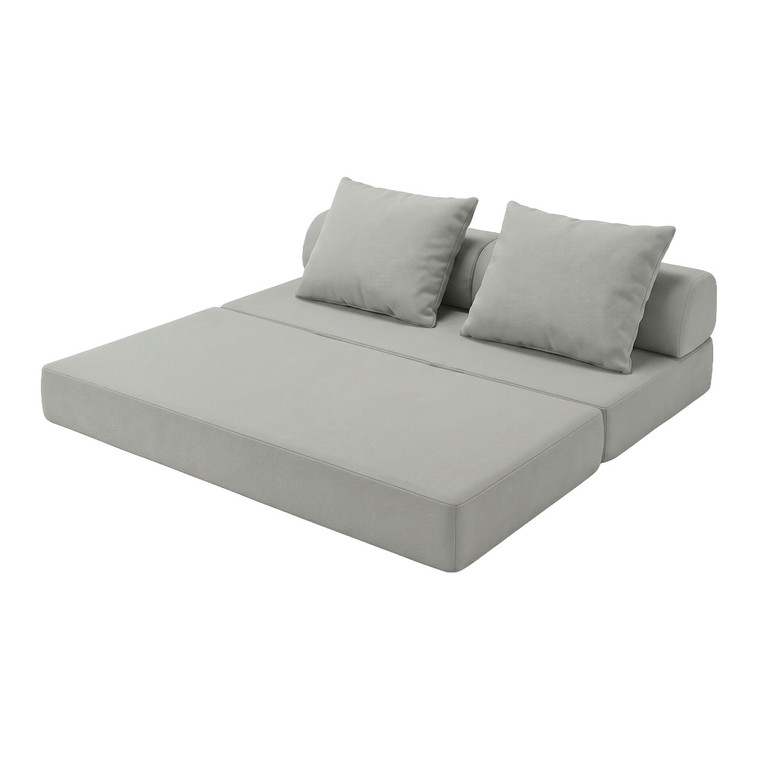 Sofá modular de 3 plazas convertible, liso