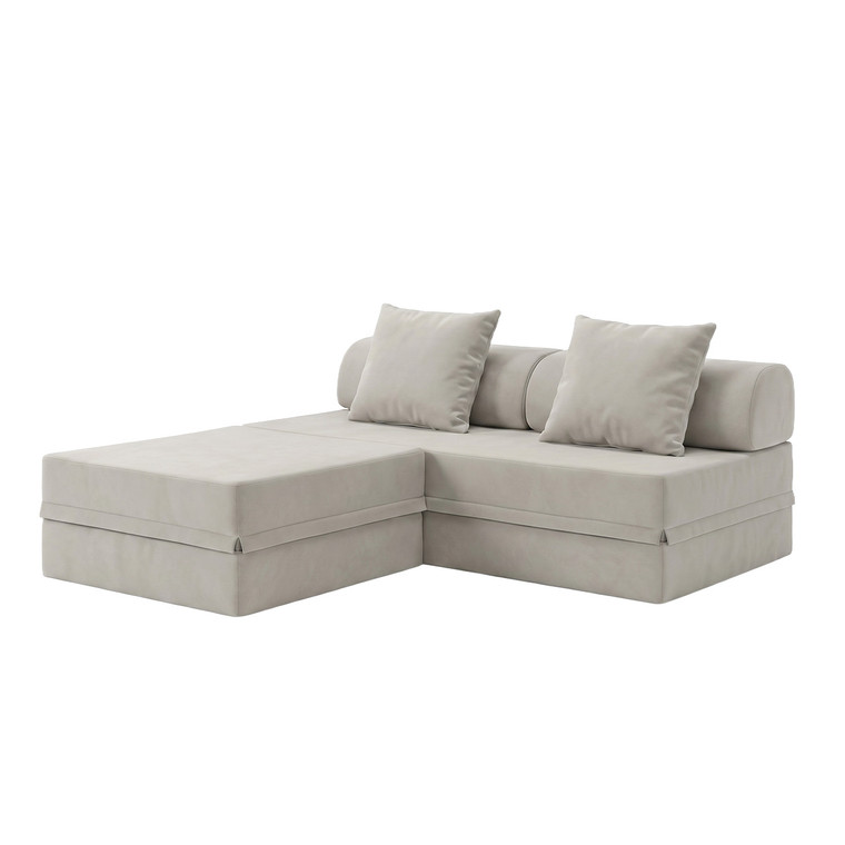 Sofá modular de 3 plazas + puf convertible  Liso