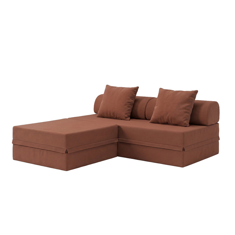 Sofá modular de 3 plazas + puf convertible  Liso