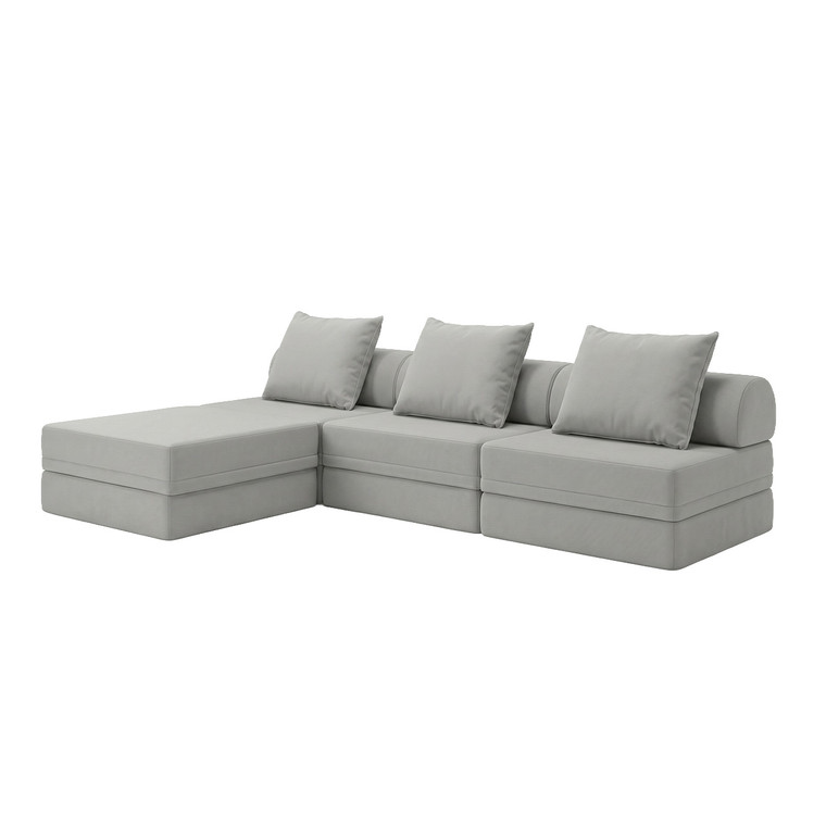 Sofá Modular 3+1+Puff  Convertível  Liso