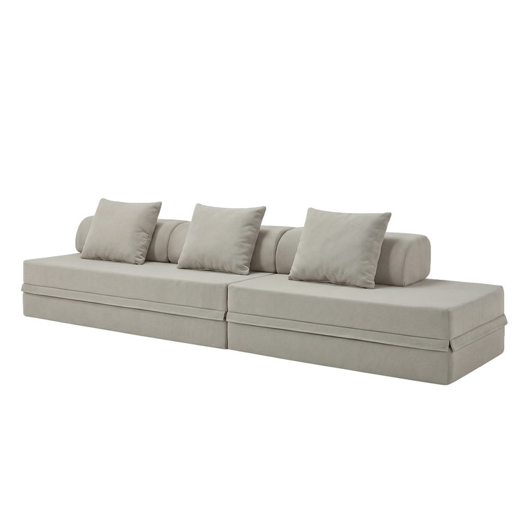 Canapé modulable 3+2 places convertible, unicolore
