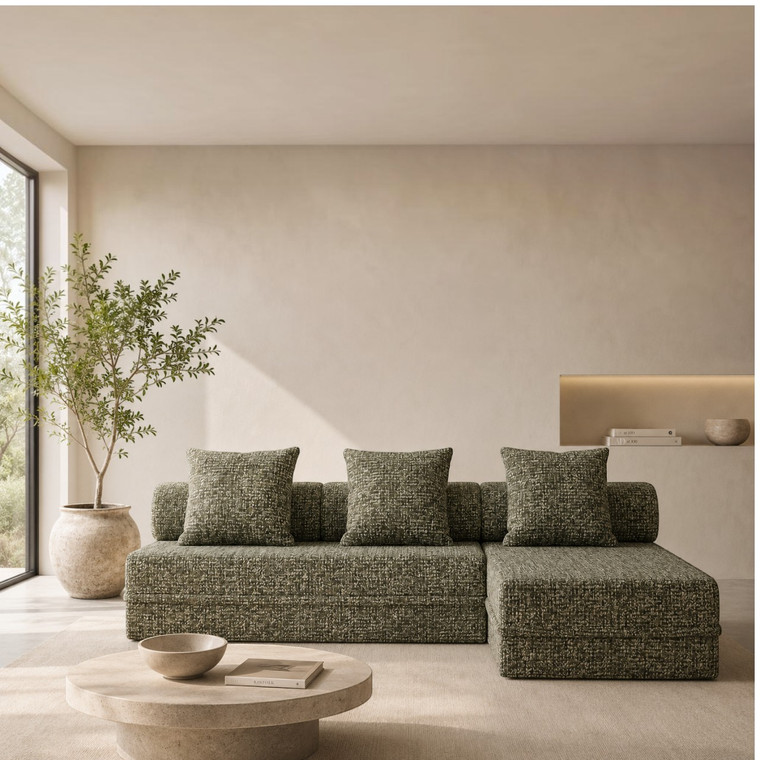 Sofá Modular 1 Lugar Convertível  Tweed