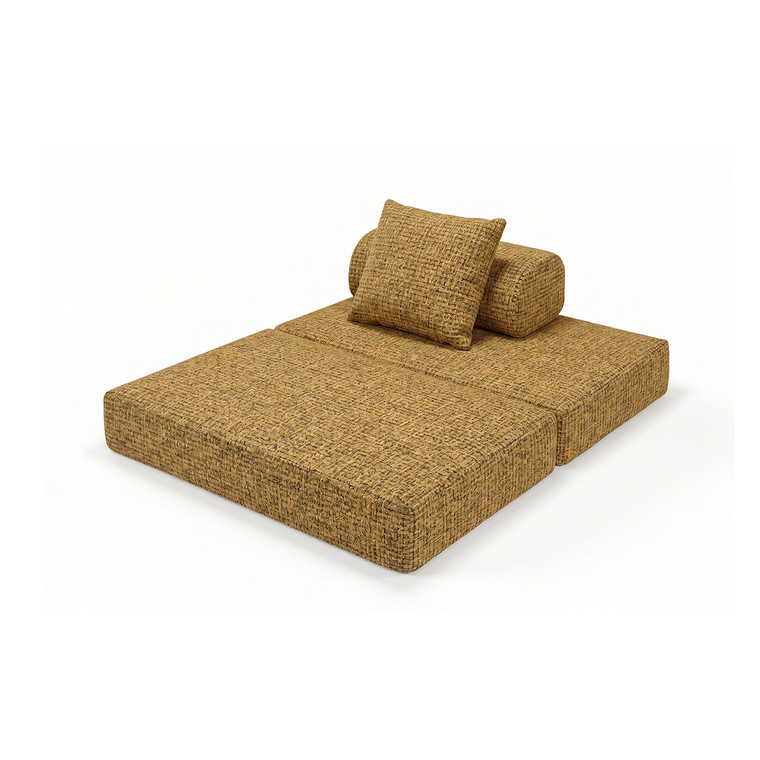 Canapé modulable 2 places convertible en tweed