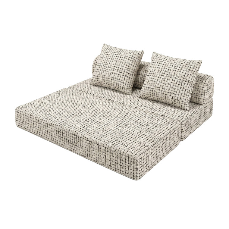 Canapé modulable 3 places  convertible  en tweed