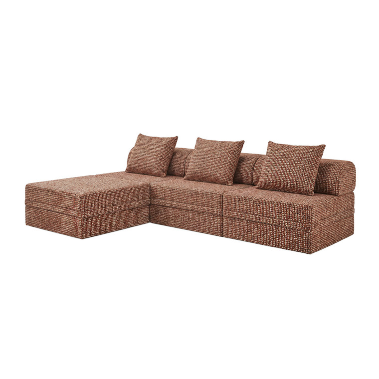 Sofá Modular 3+1+Puff  Convertível  Tweed