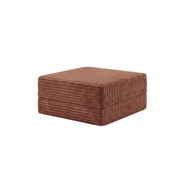 Canapé modulable convertible avec pouf  en velours à rayures